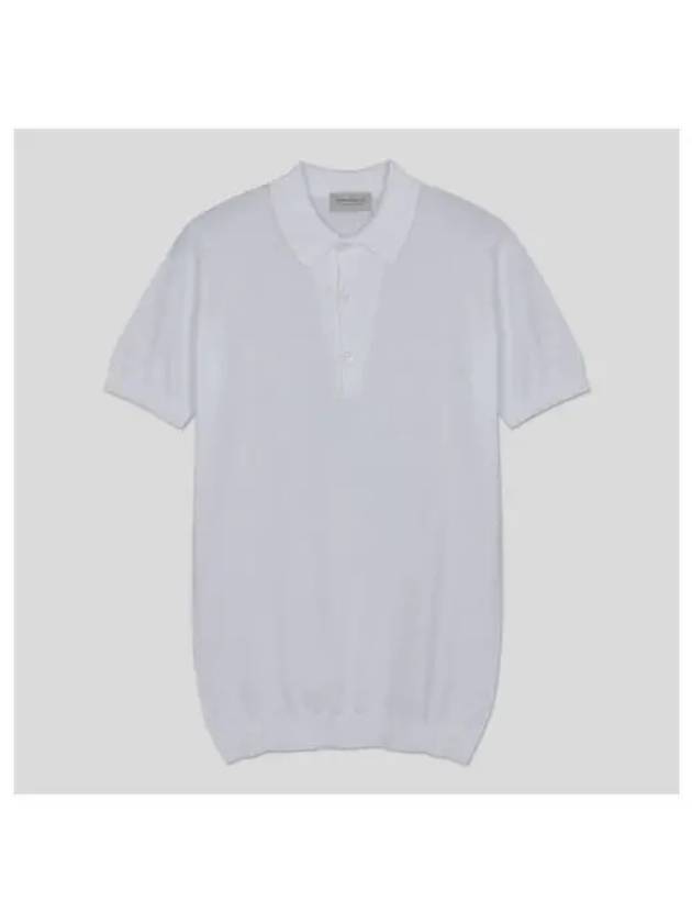 Adrian knit collar shirt white - JOHN SMEDLEY - BALAAN 1