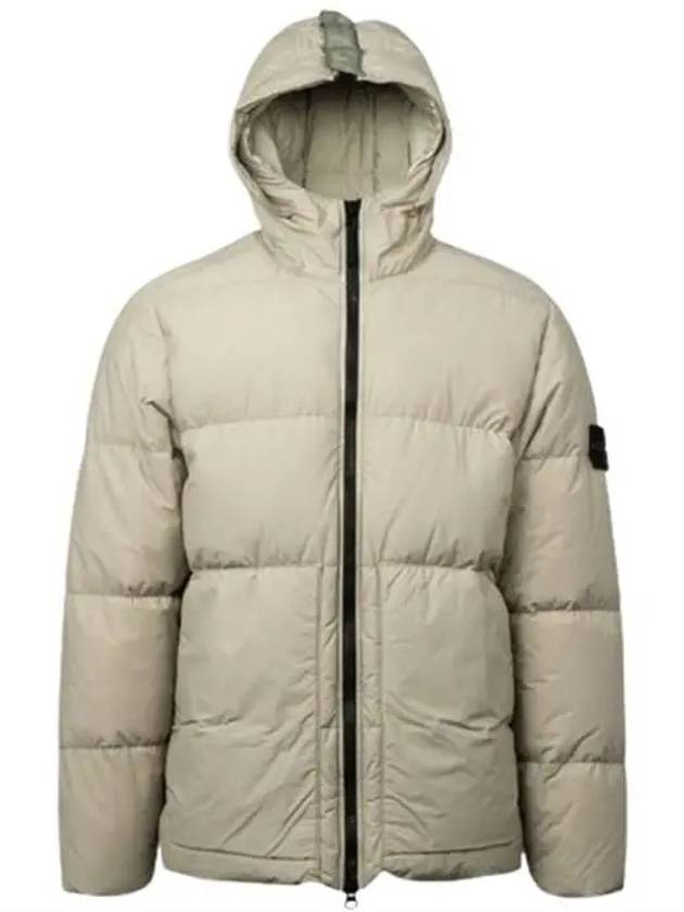 Naslan Light Watro Down Hooded Padding Beige - STONE ISLAND - BALAAN 3