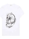 Sketch Skull Print Short Sleeve T-Shirt White - ALEXANDER MCQUEEN - BALAAN 2