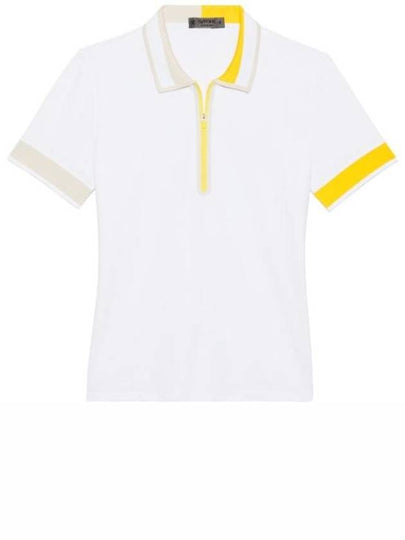 Women's Contrast Tech Short Sleeve Polo Shirt White - G/FORE - BALAAN 2