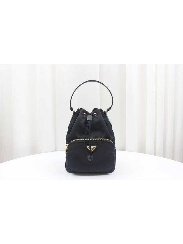 Pocono Duet Re Nylon Black Top Handle Bucket Bag 1BH038 - PRADA - BALAAN 2