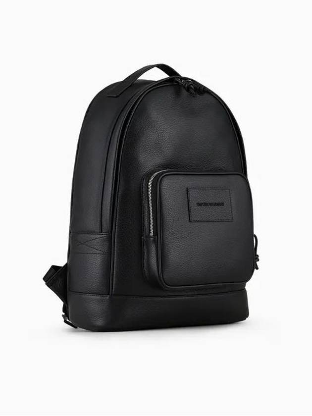 Logo Leather Backpack Black - EMPORIO ARMANI - BALAAN 3