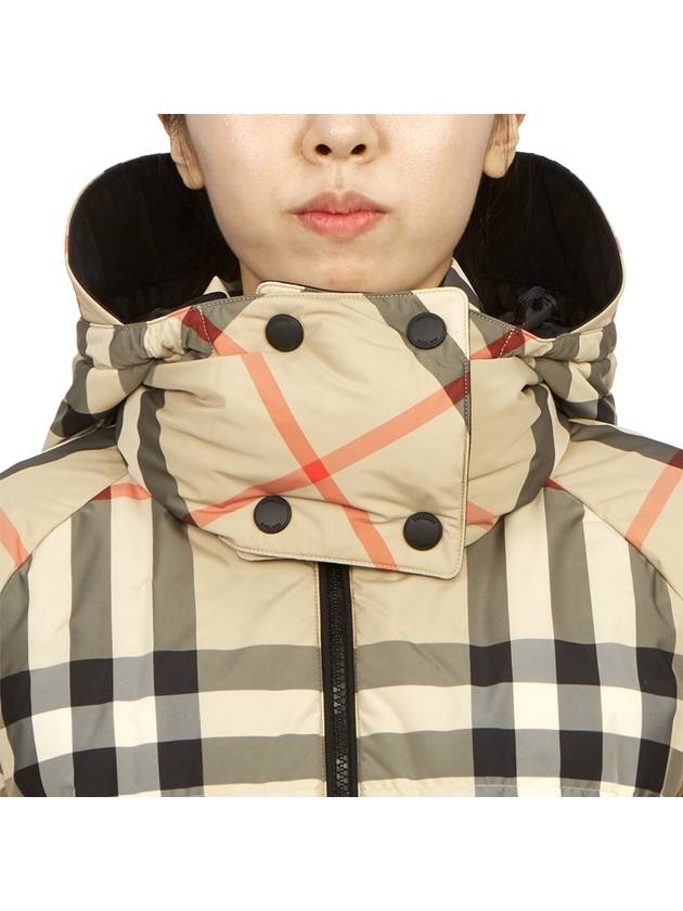 Women's Detachable Check Hooded Padding Archive Beige - BURBERRY - BALAAN 8