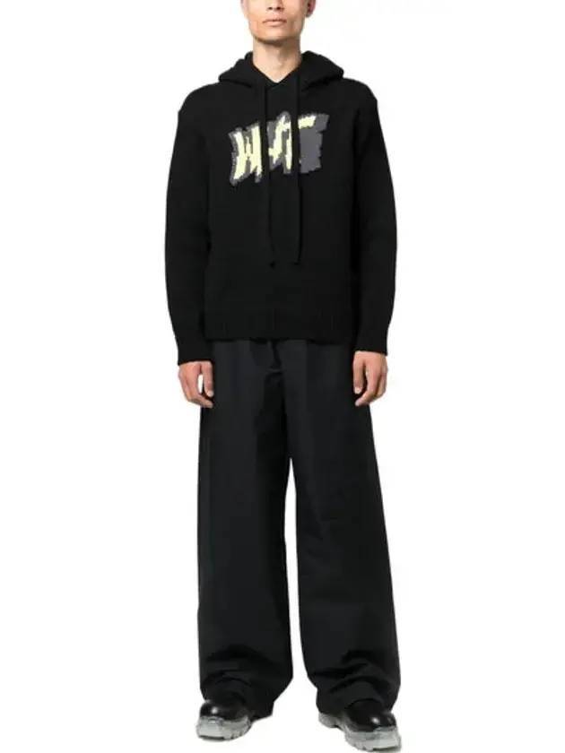 high waist logo wide pants black - OFF WHITE - BALAAN 4