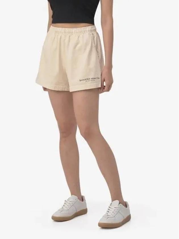 Women's Logo Print Shorts Cream - SPORTY & RICH - BALAAN 2