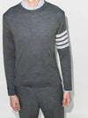 4 Bar Stripe Classic Wool Knit Top Grey - THOM BROWNE - BALAAN 4