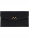 Gancini Gold Leather Clutch Bag Black - SALVATORE FERRAGAMO - BALAAN 2