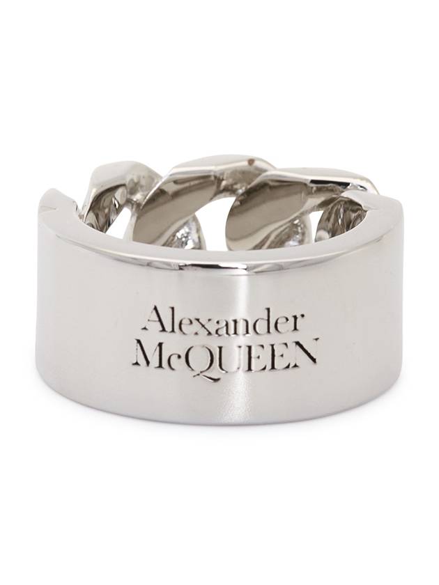 Men's Logo Chain Ring Silver - ALEXANDER MCQUEEN - BALAAN 3