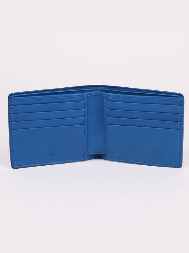 Intrecciato blue leather bifold wallet - BOTTEGA VENETA - BALAAN 8