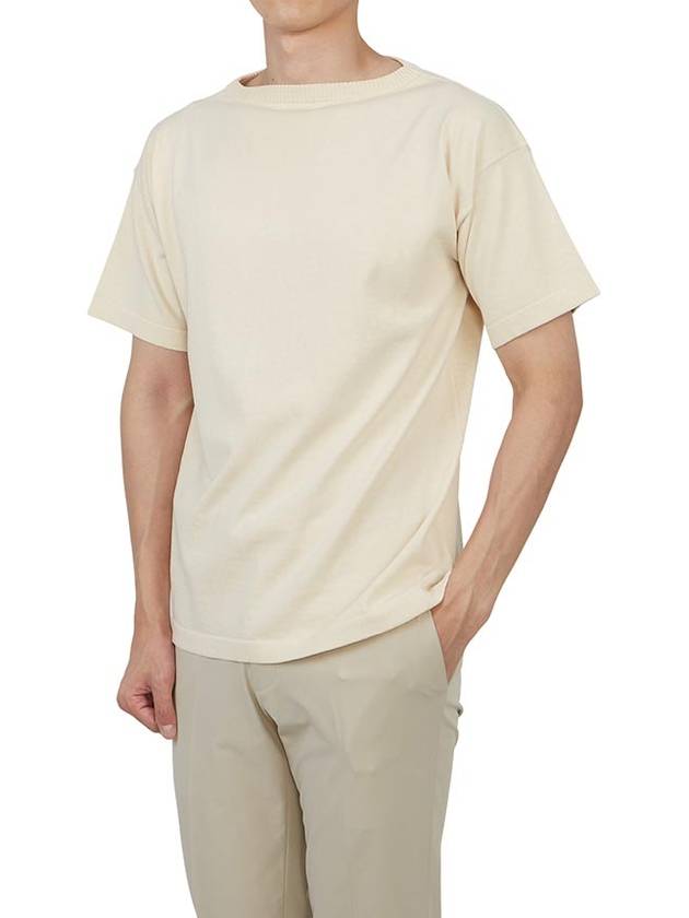 Men's Boatman Short OrGANNIc Cotton Short Sleeve Knit Top Ivory - ANDERSEN-ANDERSEN - BALAAN 6