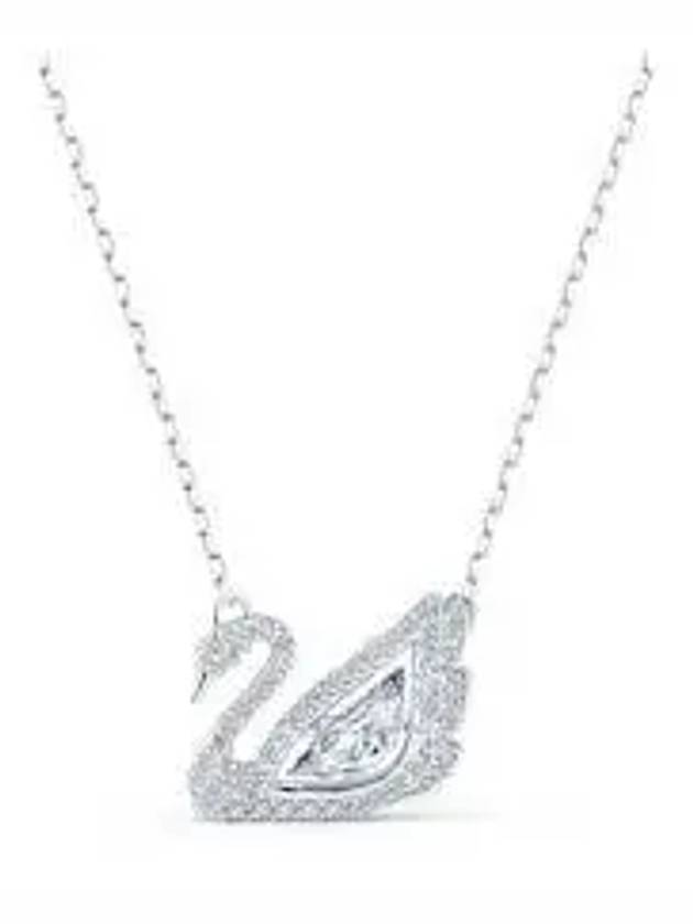 Iconic Swan Pendant Necklace White Silver - SWAROVSKI - BALAAN 2