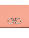 Gancini Compact Half Wallet Coral - SALVATORE FERRAGAMO - BALAAN 8