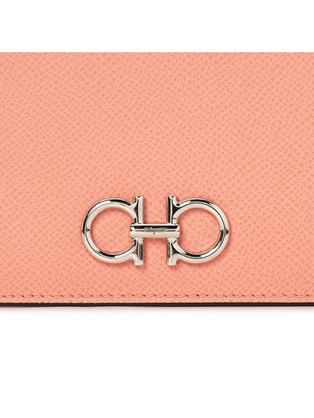 Gancini Compact Half Wallet Coral - SALVATORE FERRAGAMO - BALAAN 8