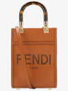 Sunshine Shopper Small Leather Tote Bag Brown - FENDI - BALAAN 3