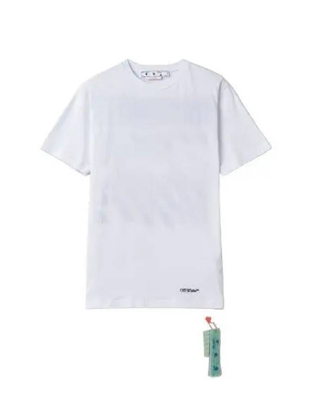 Scribble Diag Slim Short Sleeve T Shirt White Tee - OFF WHITE - BALAAN 1