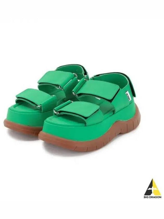 Women s Velcro Platform Sandals Green MSHOWSAN001 LTH008 - SUNNEI - BALAAN 1