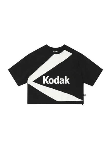 KODAK Apparel K Stan Neck Woven Short Sleeve Sweatshirt Women BLACK - KODO - BALAAN 1