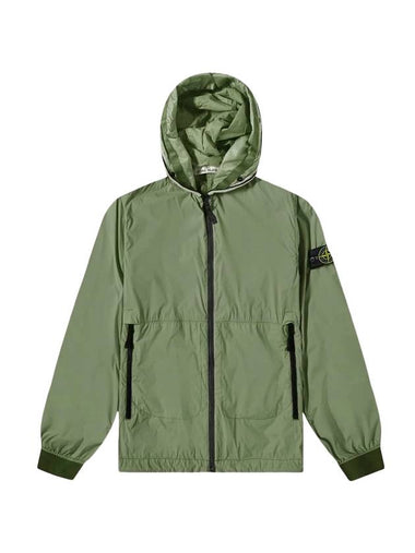 Wappen Patch Skin Touch Nylon Hooded Jacket Green - STONE ISLAND - BALAAN 1