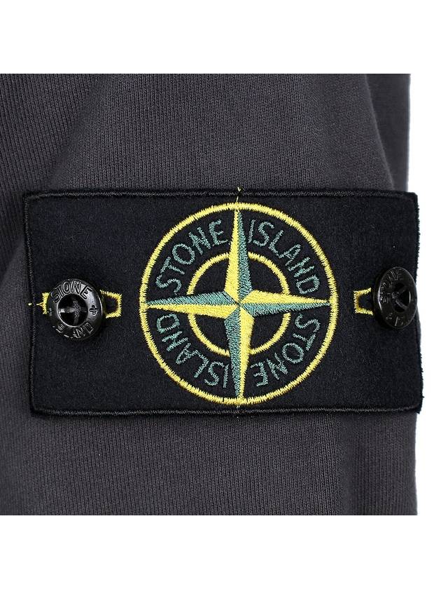 Logo Patch Drawstring Hoodie Charcoal - STONE ISLAND - BALAAN 6