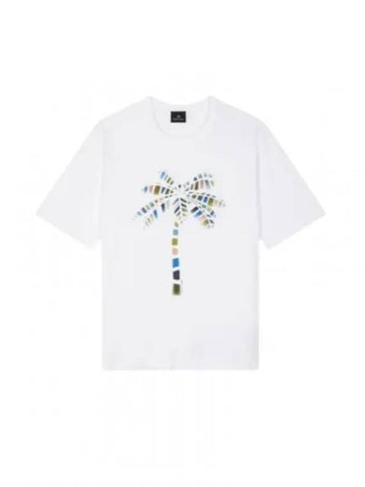 Palm Tree Print Short Sleeve T-Shirt White - PAUL SMITH - BALAAN 2