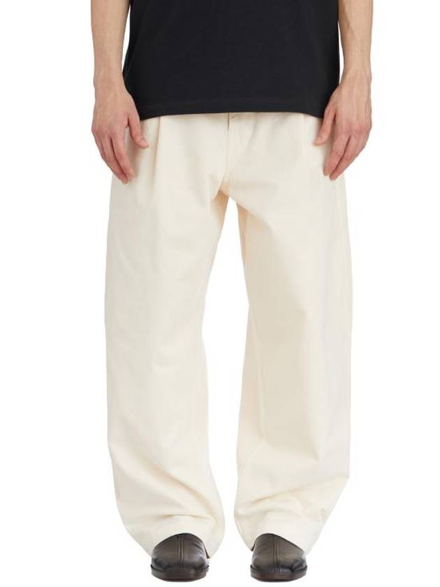 Pleated Workwear Straight Pants Cream - LEMAIRE - BALAAN 1