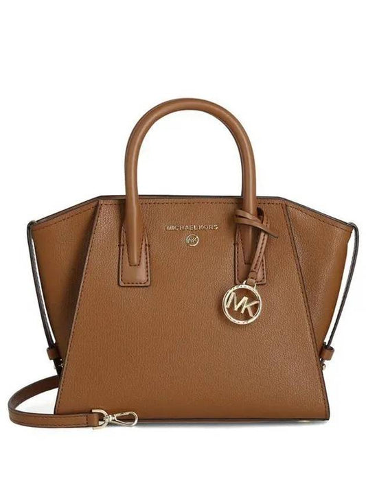 Women's Avril Small Satchel Leather Tote Bag Brown - MICHAEL KORS - BALAAN 2