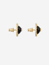 Petit CD Baroque Stud Earrings Gold Black - DIOR - BALAAN 3