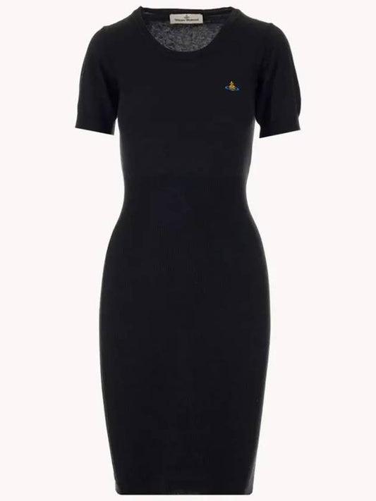 Women's ORB Knit Blend Short Dress Black - VIVIENNE WESTWOOD - BALAAN.