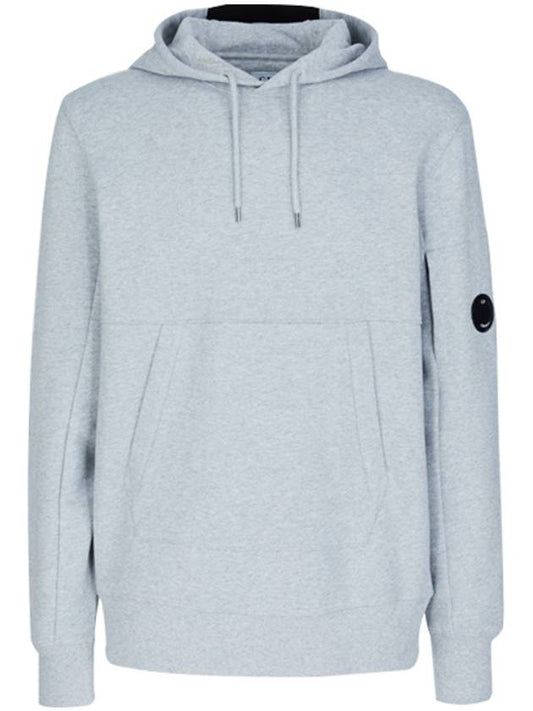 Lens Wappen Fleece Hood Gray - CP COMPANY - BALAAN.