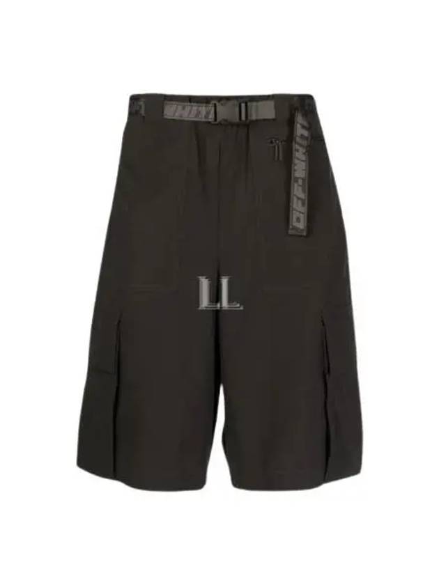 Cargo Belt Bermuda Shorts Black - OFF WHITE - BALAAN 2