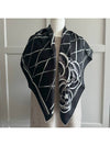 Camellia Drawing Square Scarf Black - CHANEL - BALAAN 5