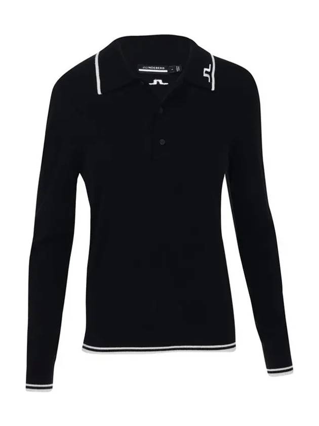 Women's Mimi Knit PK Shirt Black - J.LINDEBERG - BALAAN 3