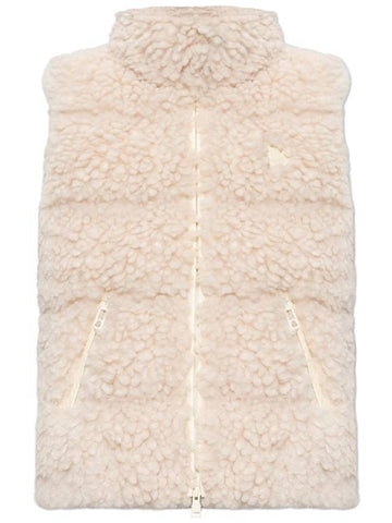 Wourl Teddy Down Vest Off White - MONCLER - BALAAN 1