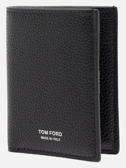 Men's Logo Pebble Leather T-Line Card Wallet Black - TOM FORD - BALAAN 2