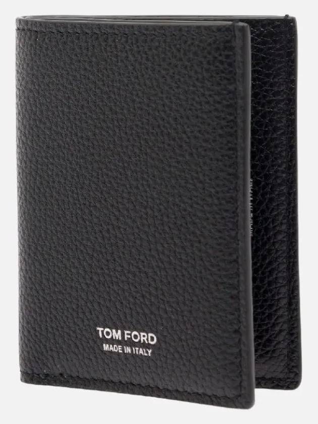 Men's Logo Pebble Leather T-Line Card Wallet Black - TOM FORD - BALAAN 3