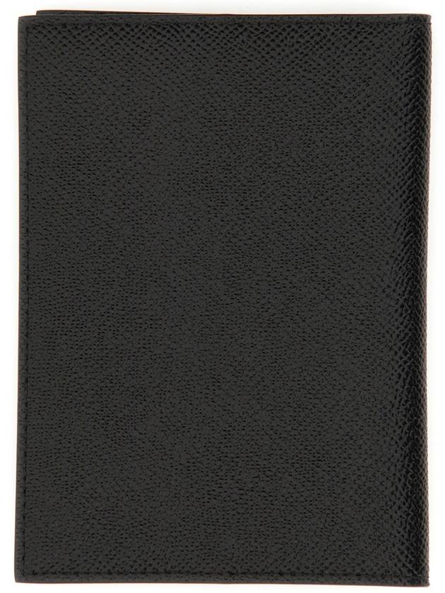 Logo Tag Calfskin Passport Wallet Black - DOLCE&GABBANA - BALAAN 3