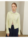 WOOL CASHMERE SAILOR KNIT CARDIGAN LIME - UNMUTE - BALAAN 7