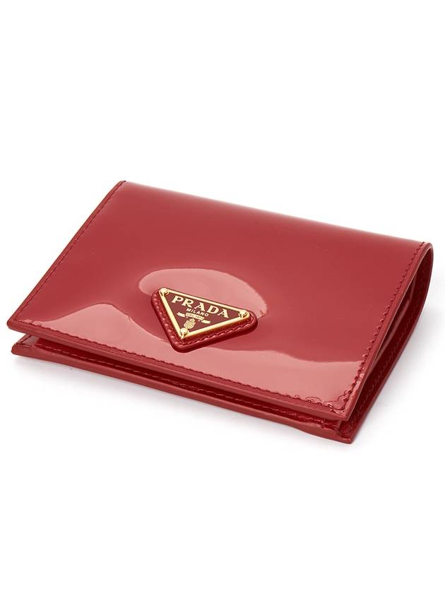 Patent Leather Half Wallet Red - PRADA - BALAAN 4