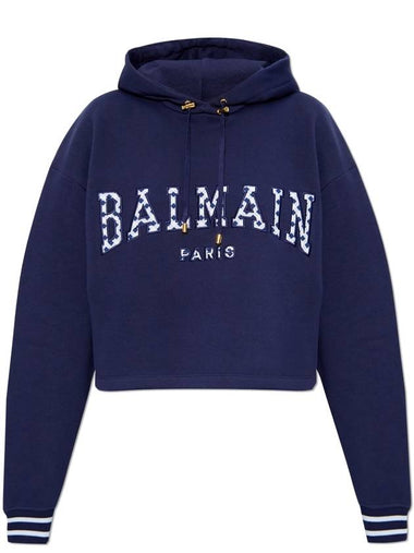 Balmain Hoodie, Women's, Navy Blue - BALMAIN - BALAAN 1