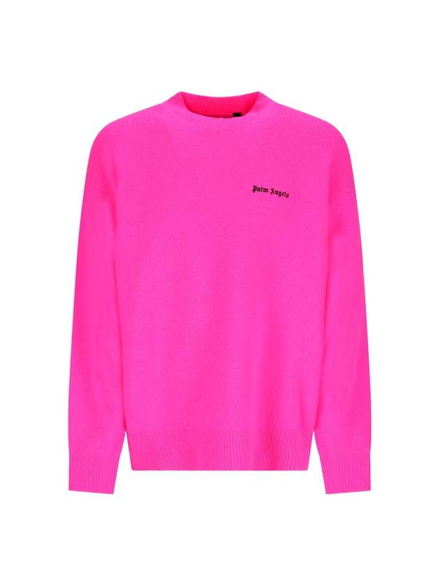 Basic Logo Crew Sweatshirt Fuschia PMHE054F23KNI0053210 - PALM ANGELS - BALAAN 2