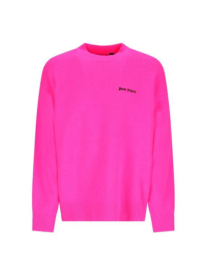 Basic Logo Crew Sweatshirt Fuschia PMHE054F23KNI0053210 - PALM ANGELS - BALAAN 2