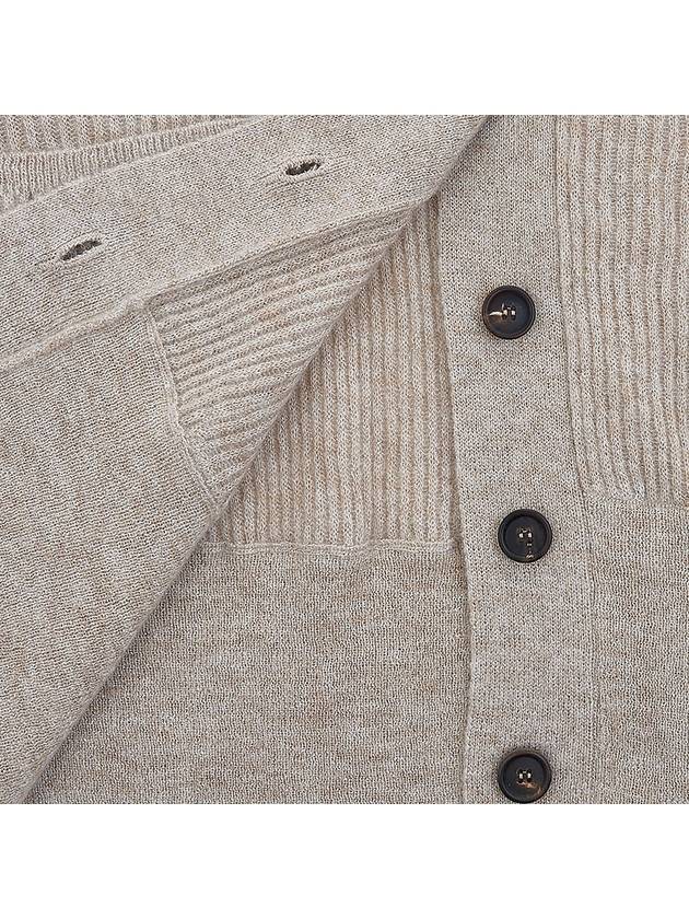 Women's Mohair V-neck Cardigan Beige - BRUNELLO CUCINELLI - BALAAN.