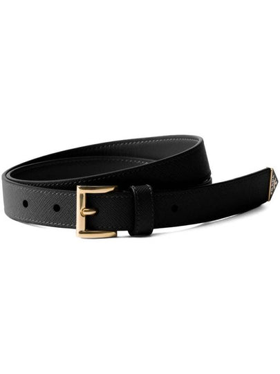 Saffiano Leather Belt Black - PRADA - BALAAN 2