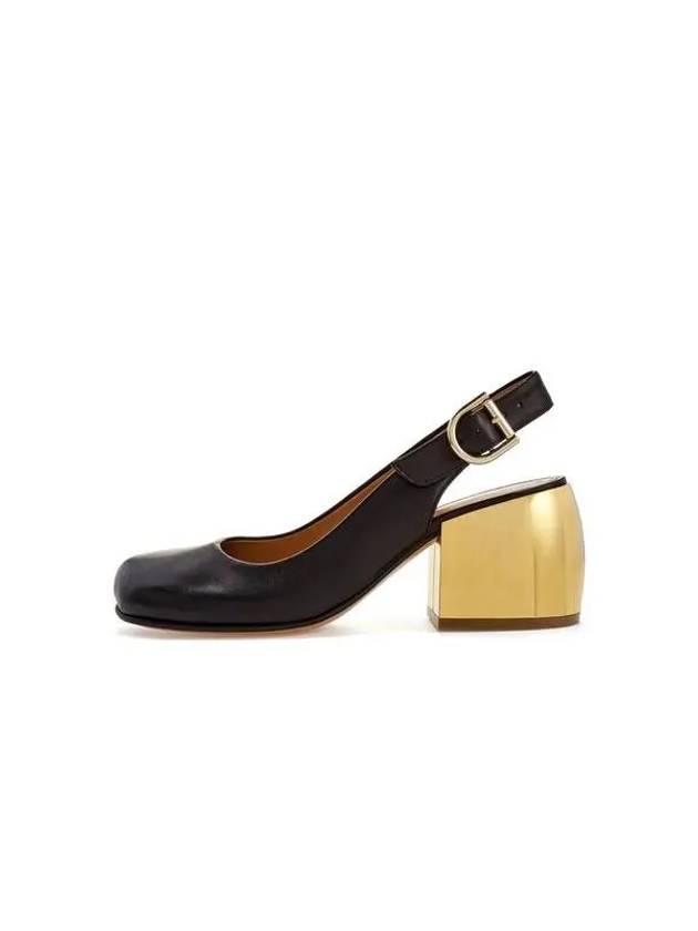 Round heel leather slingback black - DRIES VAN NOTEN - BALAAN 1