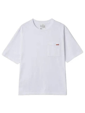 Crew neck short sleeve t shirt optic white - ACNE STUDIOS - BALAAN 1