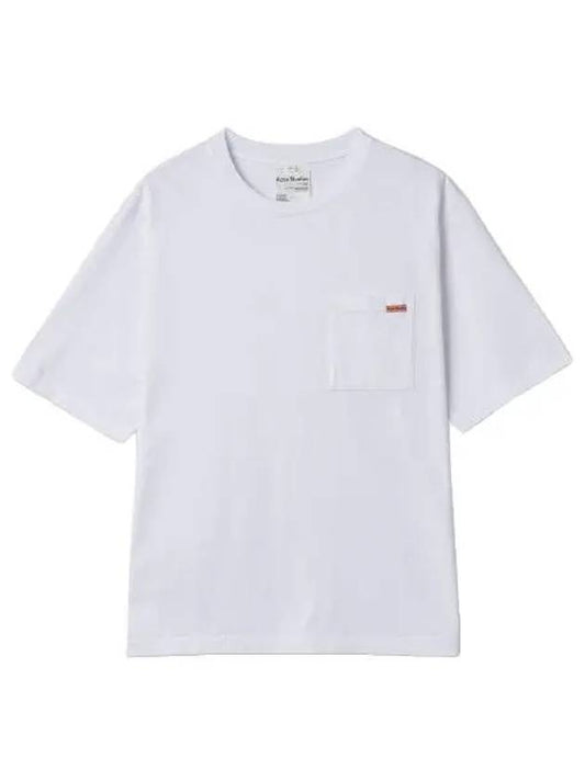 Crew neck short sleeve t shirt optic white - ACNE STUDIOS - BALAAN 1