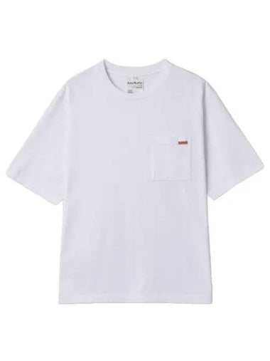 Crew neck short sleeve t shirt optic white - ACNE STUDIOS - BALAAN 1