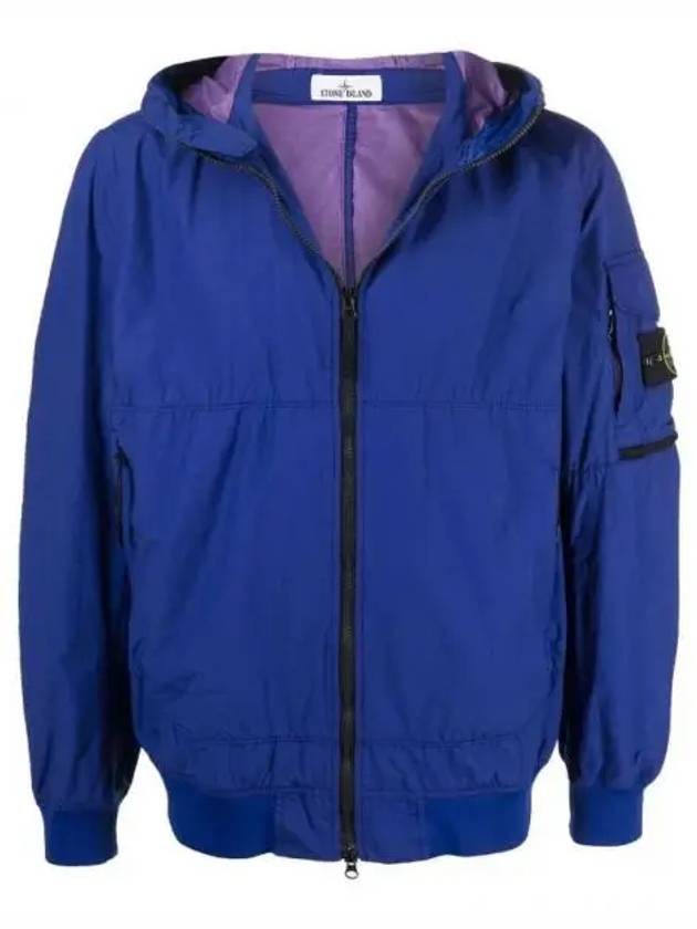 Men's Wappen Patch Naslan Watro Hooded Jacket Ultra Marine Blue - STONE ISLAND - BALAAN 2