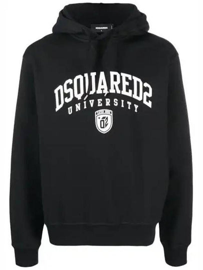 Logo Cotton Hoodie Black - DSQUARED2 - BALAAN 2