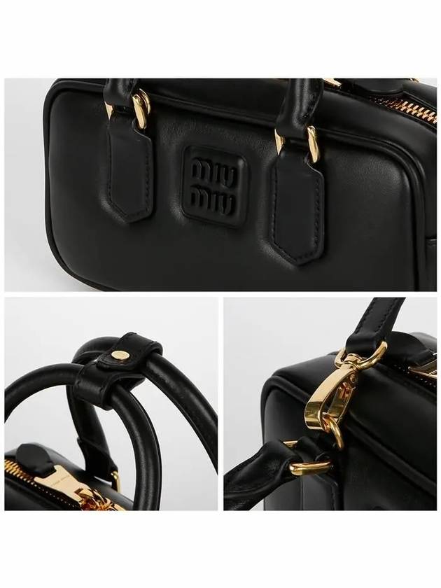 Women's Arcadie Leather Tote Bag Black - MIU MIU - BALAAN 5